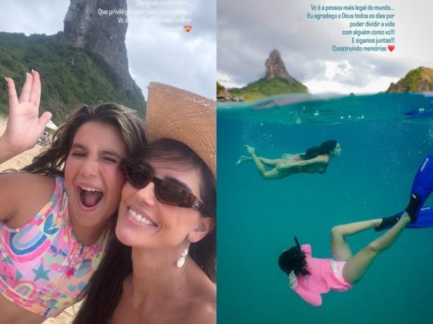 Deborah Secco se declara à filha após viagem a Noronha: “Coração cheio”