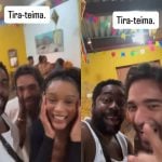 Lázaro Ramos e Humberto Carrão brincam e comparam o tamanho das cabeças: “Não junta, não”