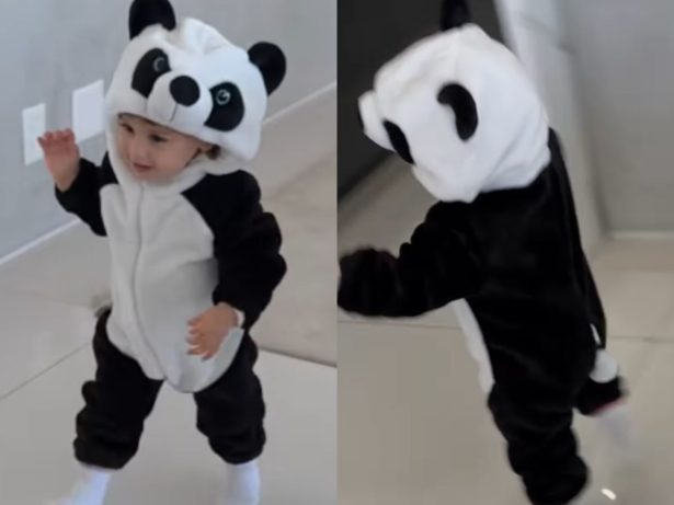 Alerta fofura! Helena, filha de Neymar, encanta seguidores vestida de panda