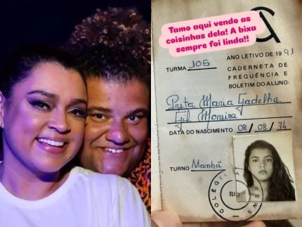 Gominho resgata antigo boletim escolar de Preta Gil e se derrete: “Sempre foi linda”