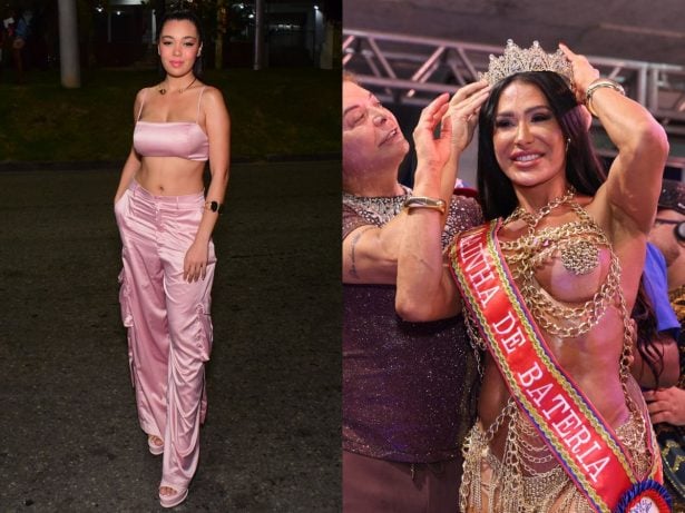 Filha de Belo prestigia coroação de Gracyanne Barbosa como rainha de bateria