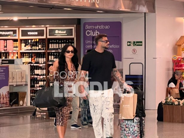 Nizam aparece de mãos dadas com Aline Mineiro em aeroporto de São Paulo
