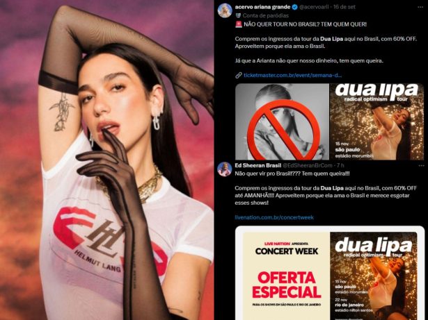 Shows de Dua Lipa viram trend após outros artistas deixarem Brasil de fora da turnê