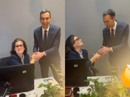 César Tralli mostra bastidores de sua estreia no “Jornal Nacional”: “Meu cantinho novo”