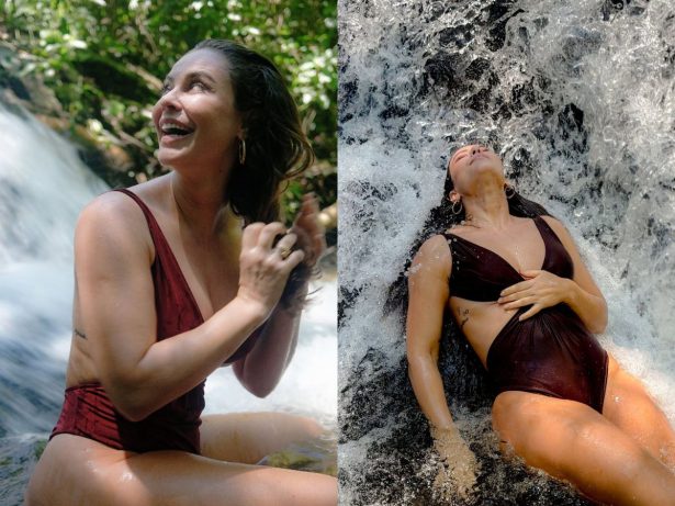 Paolla Oliveira renova energias de maiô em cachoeira, um mês após término