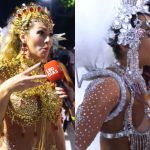 Lívia Andrade fala sobre fantasia “básica” e elogia Mulher Melão em ensaio do Salgueiro