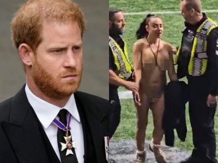 Mulher nua invade o “Super Bowl canadense” com príncipe Harry na arquibancada