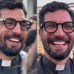 Padre “gato” conquista corações na posse do novo Papa. Saiba quem é!