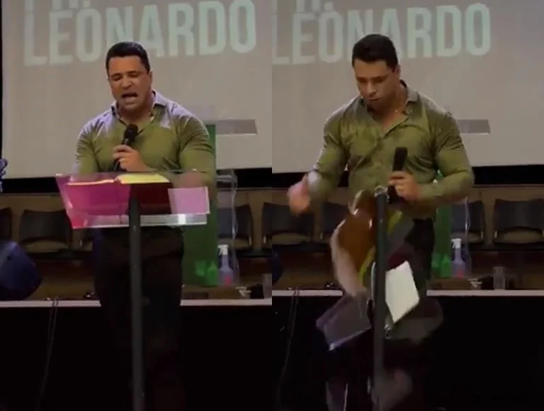 Pastor desdenha de Virginia e púlpito de vidro se quebra no exato momento. Veja!