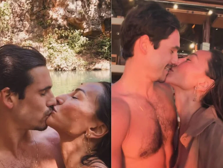 Sabrina Sato compartilha álbum de fotos beijando Nicolas Prattes na Costa Rica