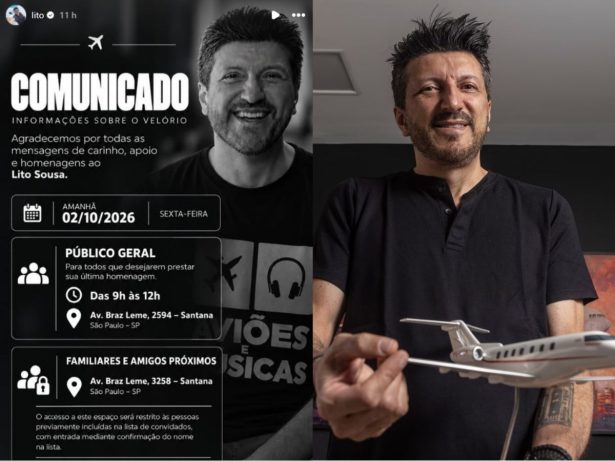 Velório de Lito Sousa terá momento reservado à família e proíbe fotos e imprensa