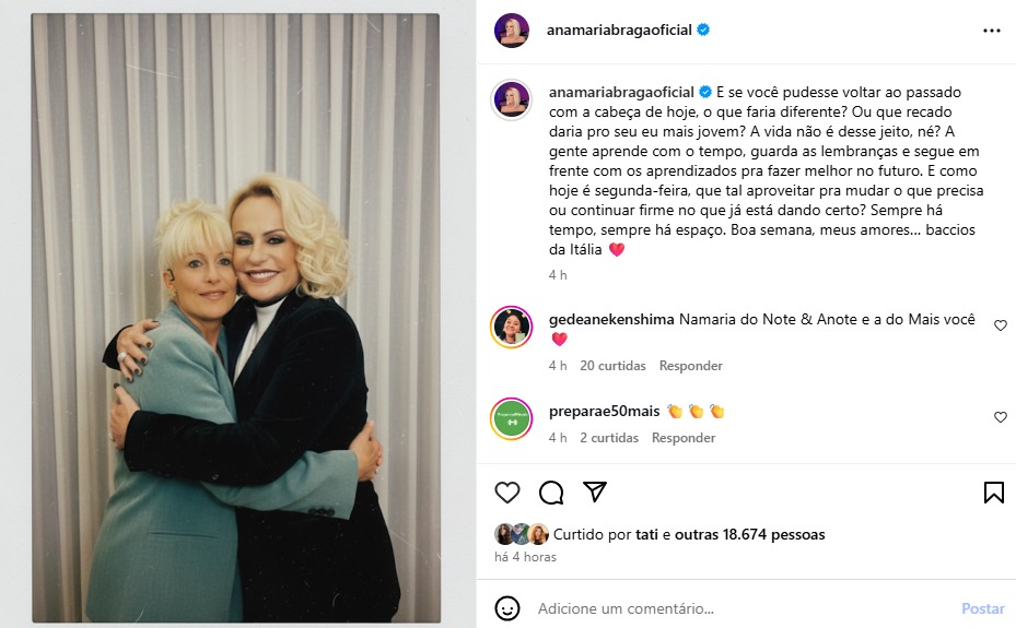 Reprodução/Instagram/@anamariabragaoficial