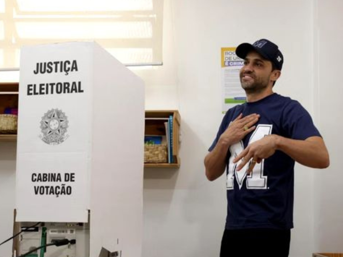 Pablo Marçal durante votação | Créditos: Reprodução