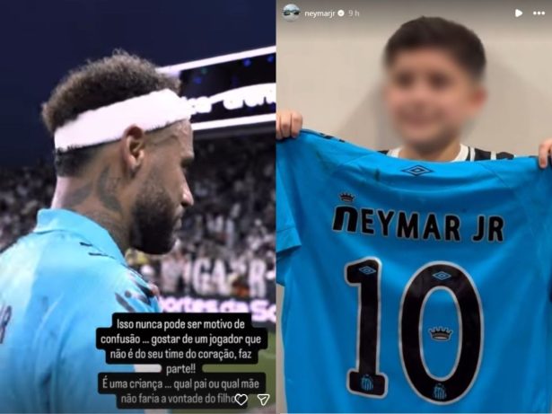 Neymar critica hostilidade contra menino corintiano que recebeu sua camisa após clássico