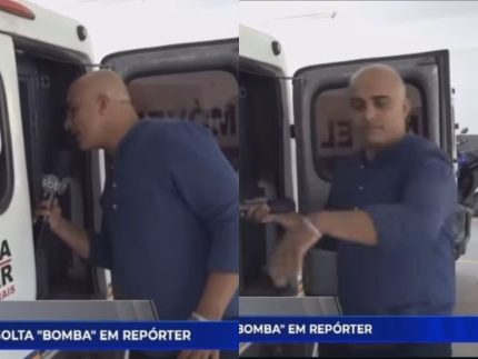 Ao vivo, traficante solta pum em repórter do “Tá Na Hora”