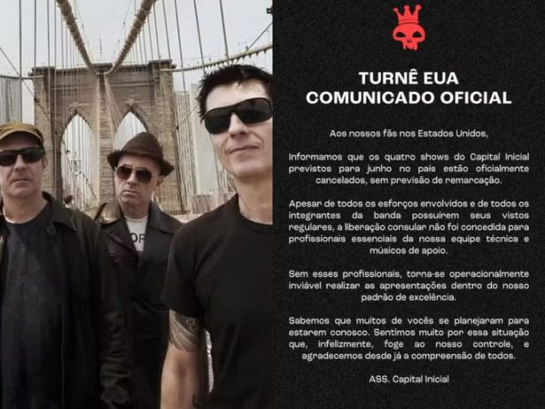 Capital Inicial cancela turnê nos EUA após consulado negar visto para músicos