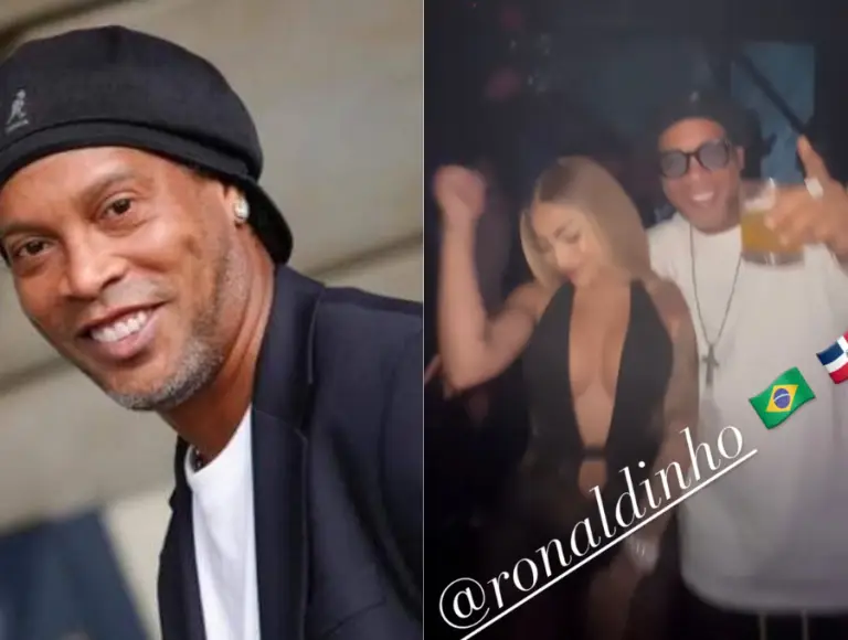 Ronaldinho curte noitada em Miami ao lado de rapper dominicana