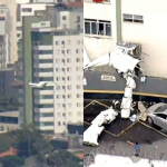 Bombeiros confirmam mortes de dois dos cinco ocupantes do avião que atingiu prédio em BH