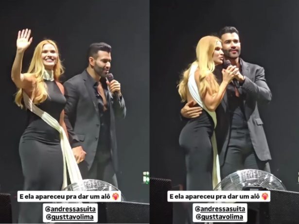 Gusttavo Lima leva Andressa Suita ao palco e emociona público em Londres com declaração