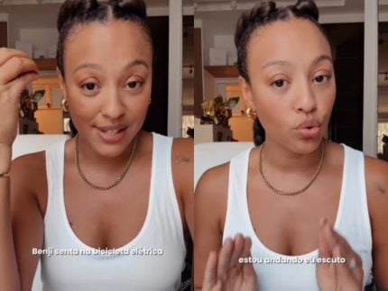 Sheron Menezzes explica acidente do filho com moto elétrica: “Destruiu o tênis”