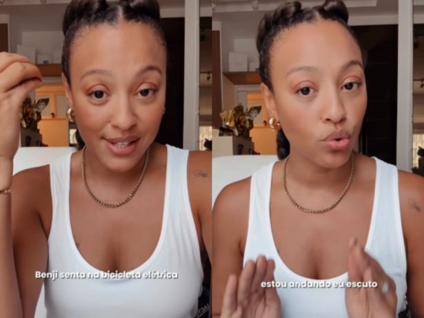Sheron Menezzes explica acidente do filho com moto elétrica: “Destruiu o tênis”