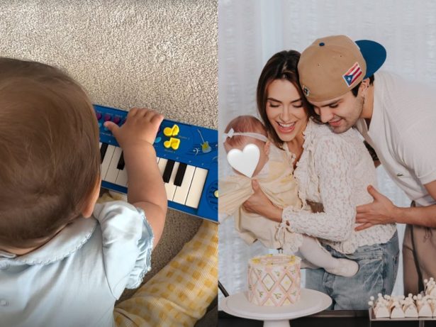 Filha de peixe, peixinha é: Herdeira de Luan Santana encanta ao brincar no piano