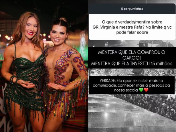 Filha do presidente da Grande Rio nega que Virginia tenha comprado cargo por R$15 milhões