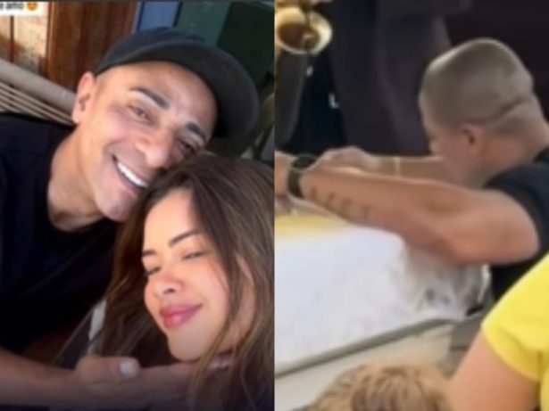 Suspeito de jogar a esposa do 10º andar chorou abraçado ao caixão em velório