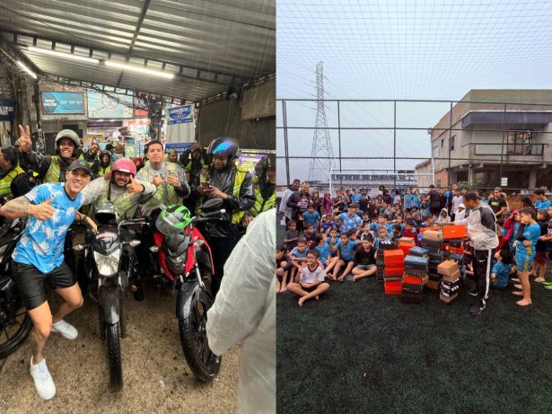 Debaixo de chuva, Zé Vaqueiro visita a Rocinha e apoia projetos sociais