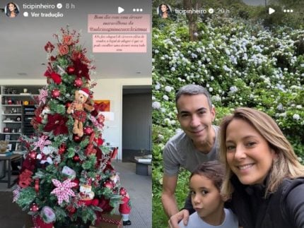 Ticiane Pinheiro entra no clima natalino e mostra árvore de Natal montada em casa