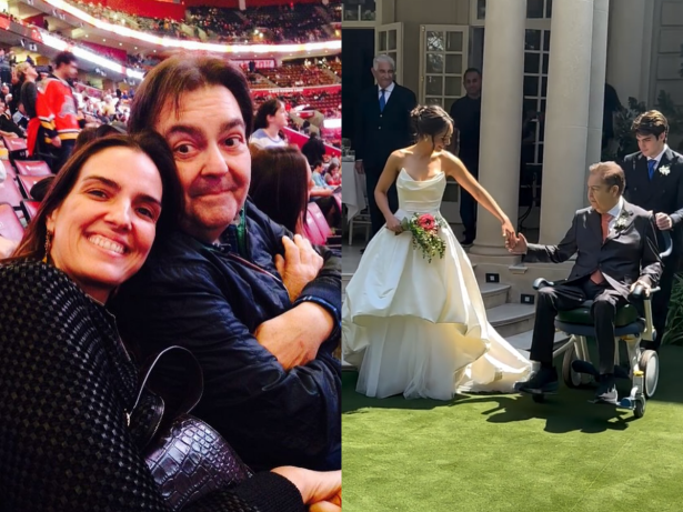Esposa de Faustão celebra apresentador no casamento da filha e agradece doadores