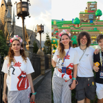 No Japão, Gimenez se diverte nos parques temáticos de Harry Potter e Mario Bros com os filhos