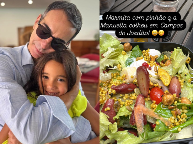 Gente como a gente! César Tralli leva marmita para a Globo com toque da filha