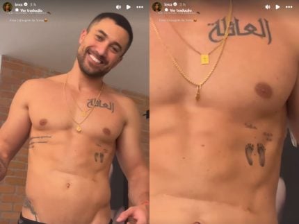 Lexa mostra tatuagem que Ricardo Vianna fez dos pezinhos da filha: “Nosso anjinho da guarda”