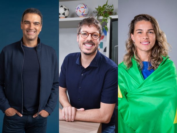 Tadeu Schmidt, Fabio Porchat e jogadora Tamires farão a “Central da Copa”