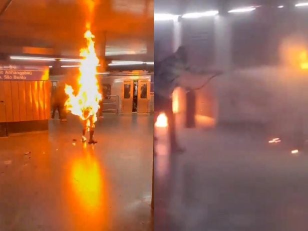 Idoso coloca fogo no próprio corpo em estação do metrô de São Paulo