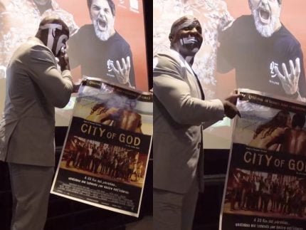 Terry Crews chora ao ganhar pôster autografado de “Cidade de Deus”: “Amo este país”