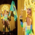 Sabrina Sato torce por Fernanda Torres em noite de Oscar e estreia do Carnaval carioca