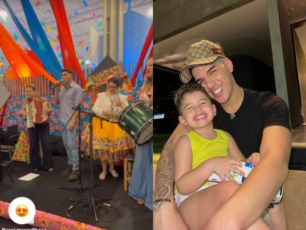 Zé Vaqueiro dá show de humildade ao se apresentar na escola do filho