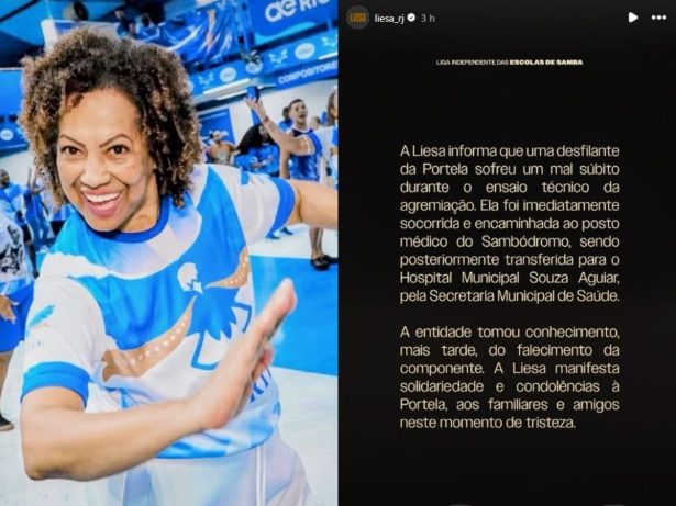 Sambista da Portela sofre AVC e morre durante ensaio técnico na Sapucaí