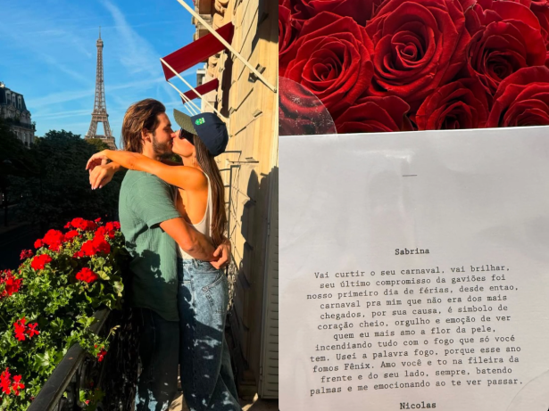 Apaixonados! Sabrina Sato recebe surpresa de Nicolas Prattes com direito a carta de amor