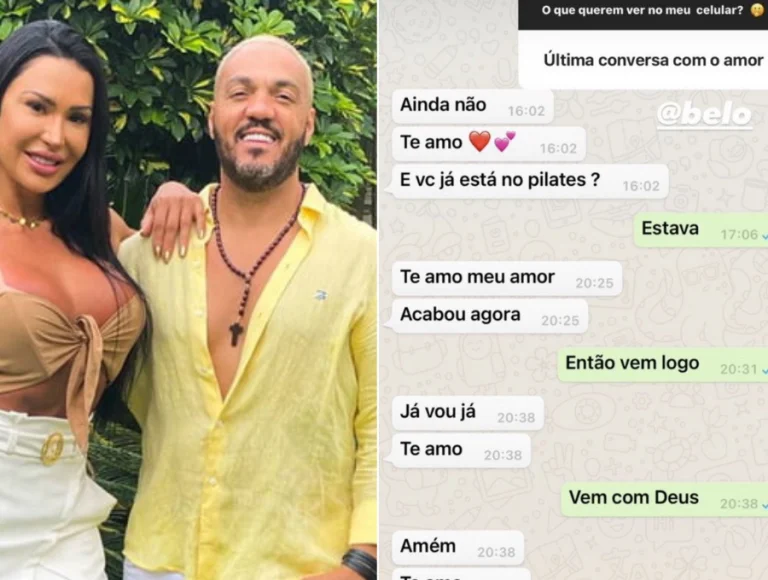 Web resgata conversa antiga em que Gracyanne não retribuiu “eu te amo” a Belo. Veja!