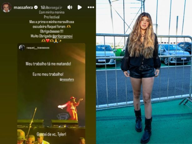 Grazi Massafera comenta tombo sofrido pela filha, Sofia, em festival de música