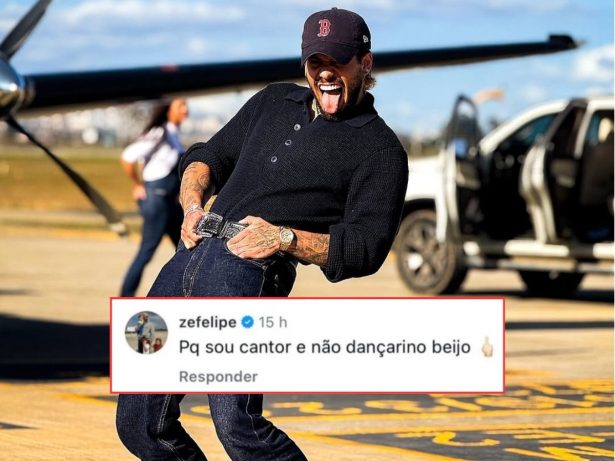 Zé Felipe rebate crítica de fã com resposta irônica: “Sou cantor e não dançarino”