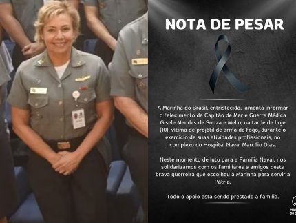 Marinha informa a morte da médica que foi baleada na cabeça dentro do hospital