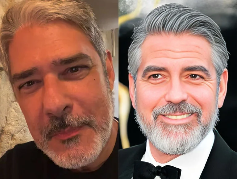 William Bonner encontra George Clooney em bar e fica sem reação