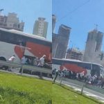 Torcida organizada do Santos ataca ônibus do Internacional em Santa Catarina