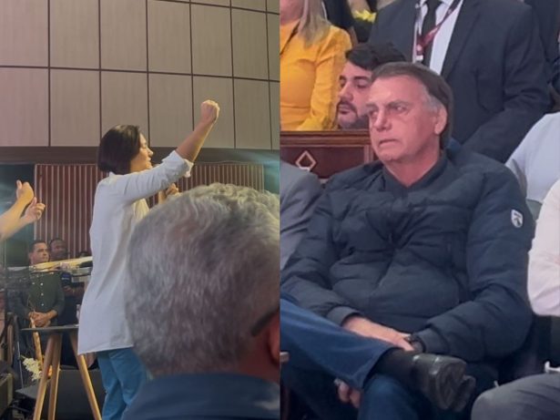 Michelle grita por fé e Bolsonaro aparece abatido em culto: “Vamos vencer”