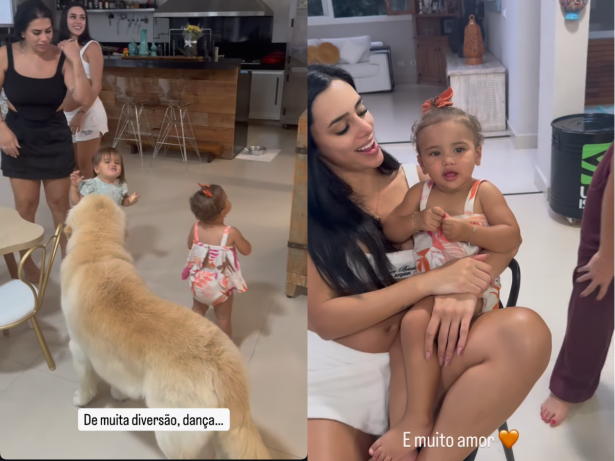 Em meio a polêmicas, Bruna Biancardi curte tarde com Mavie e afilhada