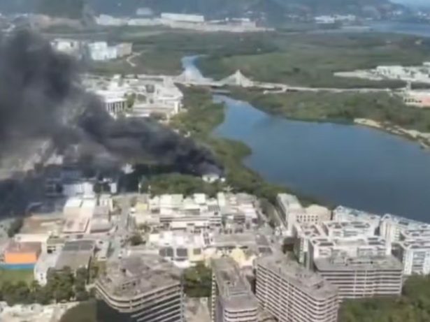 Incêndio atinge estação de tratamento de esgoto no Rio de Janeiro